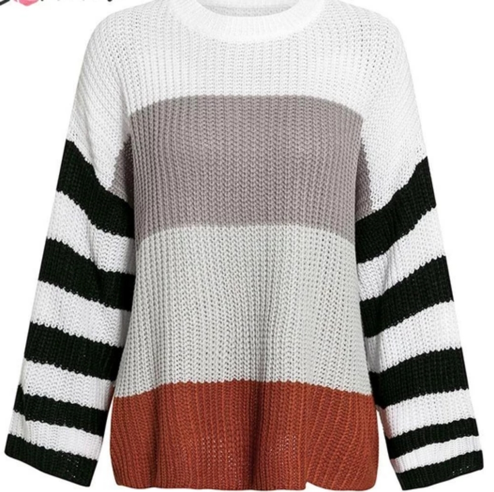ALMA Colorblock Stripe Sweater Large - Picture 2 of 6